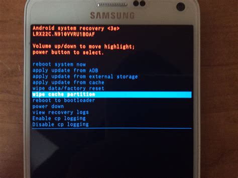 wipe cache samsung